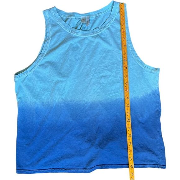 Z by Zella Sleeveless Open Tie Back Blue Tie Dye Relaxed Fit Tank Top. Large. - Picture 5 of 7